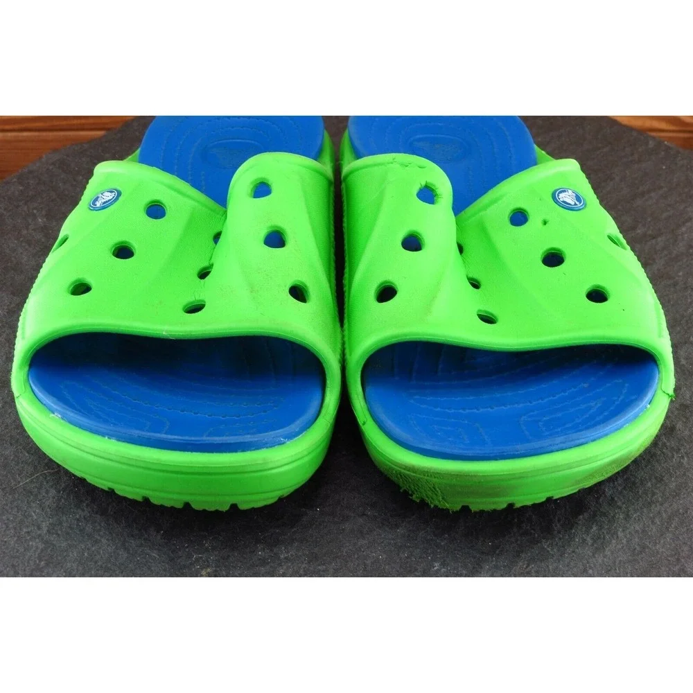 Crocs Youth Boys Shoes Sz 5 M Green Synthetic Slide‎